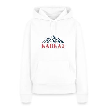 Kavkaz Caucase Tchétchénie Daghestan Cadeau - Sweat à capuche Premium bio Femme - blanc - Devant - Julia (174cm)