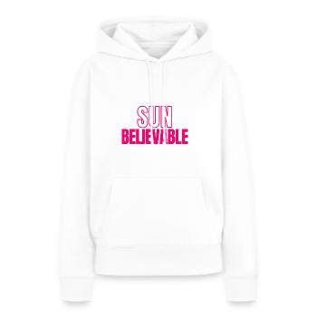 SUNbelievable - Unglaublich! - Frauen Premium Bio Hoodie - Weiß - Vorne - Julia (174cm)