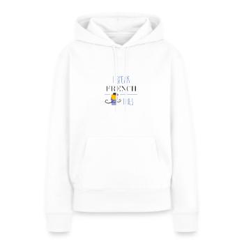 je parle francais - Sweat à capuche Premium bio Femme - blanc - Devant - Julia (174cm)