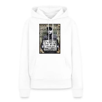 VA TRAVAILLER! - Sweat à capuche Premium bio Femme - blanc - Devant - Julia (174cm)