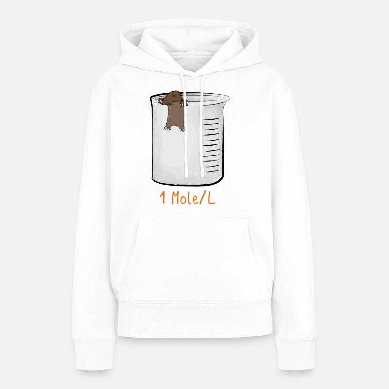 1 mole par litre - Sweat à capuche Premium bio Femme - blanc