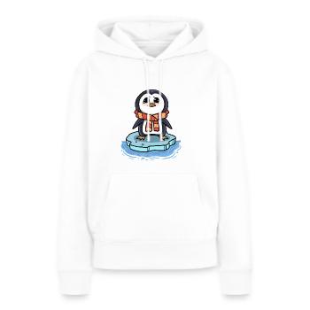Trauriger Pinguin Eisscholle Klimawandel - Frauen Premium Bio Hoodie - Weiß - Vorne - Julia (174cm)