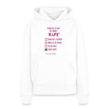 Féminisme Femmes Émancipation Politique Cadeau - Sweat à capuche Premium bio Femme - blanc - Devant - Julia (174cm)