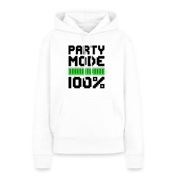 PARTY MODE 100% Celebrating Fun - Women’s Premium Organic Hoodie - white - Front - Julia (174cm)