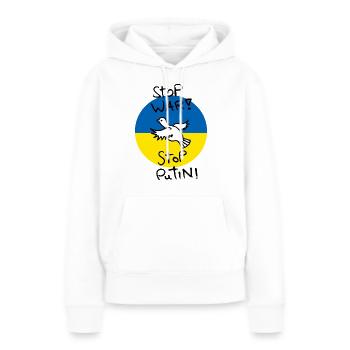 Stop War! Stop Putin! - Women’s Premium Organic Hoodie - white - Front - Julia (174cm)