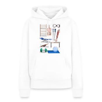 Physiotherapie - Frauen Premium Bio Hoodie - Weiß - Vorne - Julia (174cm)