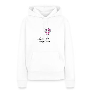 Los Angelas - Sweat à capuche Premium bio Femme - blanc - Devant - Julia (174cm)