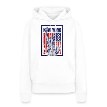 New York! - Frauen Premium Bio Hoodie - Weiß - Vorne - Julia (174cm)