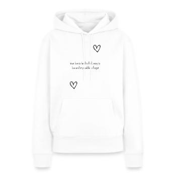 Wahre Liebe - Frauen Premium Bio Hoodie - Weiß - Vorne - Julia (174cm)