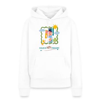 Fueled by Happy Thoughts - Pregnancy Announcement - Women’s Premium Organic Hoodie - white - Front - Julia (174cm)