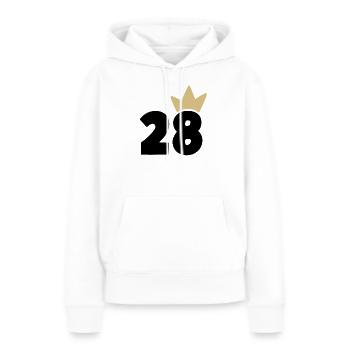 28 Krone Nummer 28 - Frauen Premium Bio Hoodie - Weiß - Vorne - Julia (174cm)