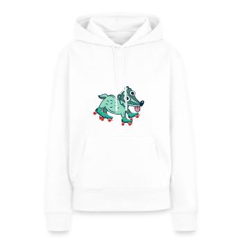 Rollschuhe - Frauen Premium Bio Hoodie - Weiß - Vorne - Julia (174cm)
