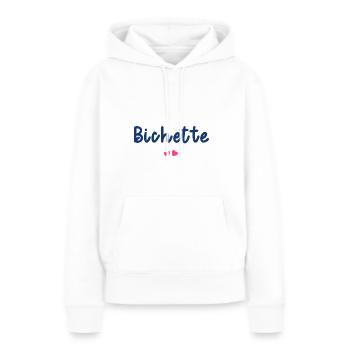 bichette - Sweat à capuche Premium bio Femme - blanc - Devant - Julia (174cm)