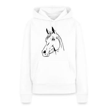 ein Pferdekopf - Frauen Premium Bio Hoodie - Weiß - Vorne - Julia (174cm)