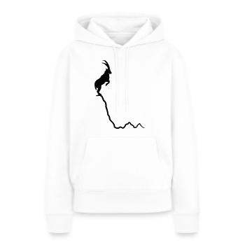 Capricorne sur la montagne - sommet - Sweat à capuche Premium bio Femme - blanc - Devant - Julia (174cm)