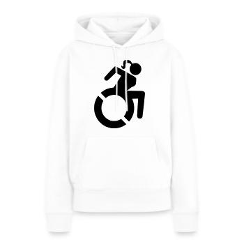 Symbole de fauteuil roulant pour les femmes, mesdames # - Sweat à capuche Premium bio Femme - blanc - Devant - Julia (174cm)