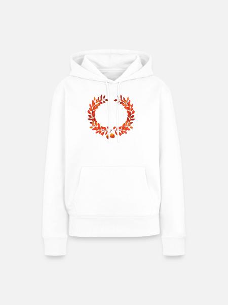 Herbstlaub Kranz mit Eicheln - Frauen Premium Bio Hoodie - Weiß