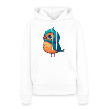 Birdi der Vogel - Frauen Premium Bio Hoodie - Weiß - Vorne - Julia (174cm)