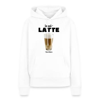 is mir LATTE Macchiato - Frauen Premium Bio Hoodie - Weiß - Vorne - Julia (174cm)