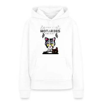 Les meilleures motardes s’appellent - Sweat à capuche Premium bio Femme - blanc - Devant - Julia (174cm)