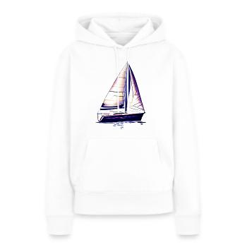 voilier voilier voilier voilier voilier voilier - Sweat à capuche Premium bio Femme - blanc - Devant - Julia (174cm)