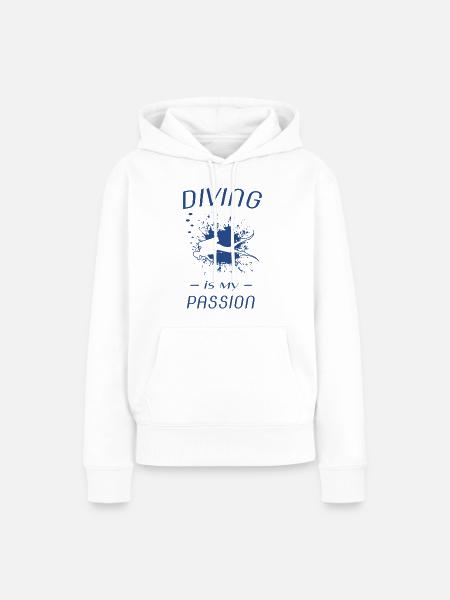 Diving - Frauen Premium Bio Hoodie - Weiß