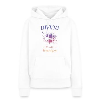 diving - Frauen Premium Bio Hoodie - Weiß - Vorne - Julia (174cm)