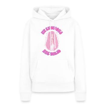 Meine Emotionen sind berechtigt - Frauen Premium Bio Hoodie - Weiß - Vorne - Julia (174cm)