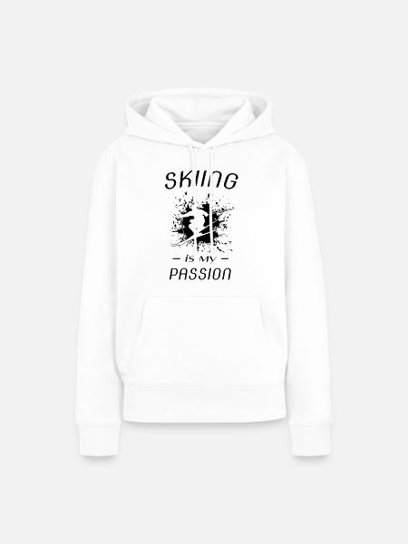skiing ski - Frauen Premium Bio Hoodie - Weiß
