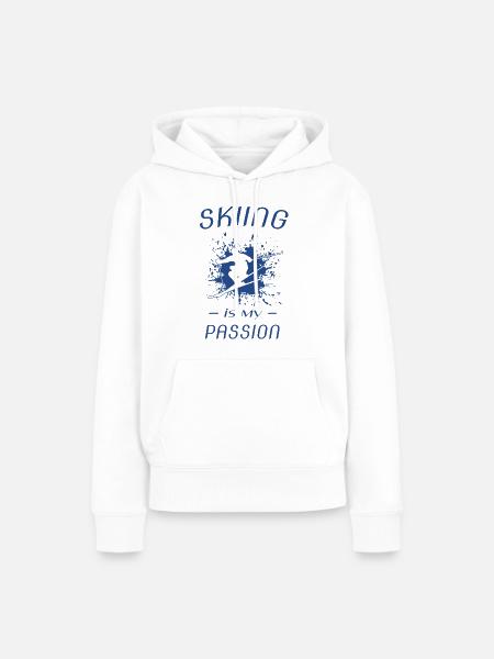 skiing is my passion - Frauen Premium Bio Hoodie - Weiß