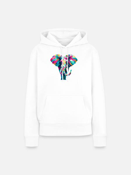 Elefant - Frauen Premium Bio Hoodie - Weiß
