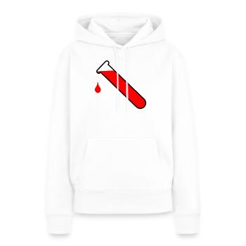 Logo de la prise de sang - Sweat à capuche Premium bio Femme - blanc - Devant - Julia (174cm)