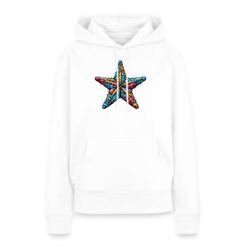 Étoile de mer - Sweat à capuche Premium bio Femme - blanc - Devant - Julia (174cm)