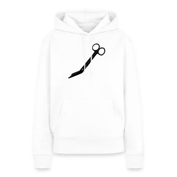 Ciseaux à bandages - Sweat à capuche Premium bio Femme - blanc - Devant - Julia (174cm)