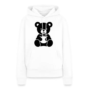 Ours en peluche - Sweat à capuche Premium bio Femme - blanc - Devant - Julia (174cm)