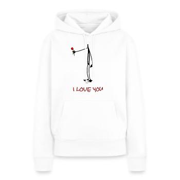 I love You, ich liebe dich, Valentinstag, kopflos - Frauen Premium Bio Hoodie - Weiß - Vorne - Julia (174cm)