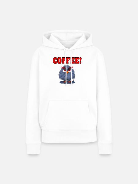Eule COFFEE ROT - Frauen Premium Bio Hoodie - Weiß