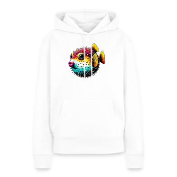 Kugelfisch - Frauen Premium Bio Hoodie - Weiß - Vorne - Julia (174cm)