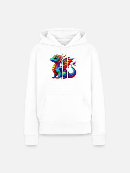 Drache - Frauen Premium Bio Hoodie - Weiß