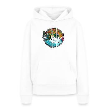 Kugelfisch - Frauen Premium Bio Hoodie - Weiß - Vorne - Julia (174cm)