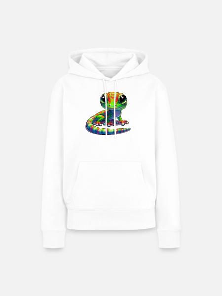 Gecko - Frauen Premium Bio Hoodie - Weiß