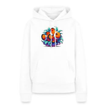Poisson-clown - Sweat à capuche Premium bio Femme - blanc - Devant - Julia (174cm)