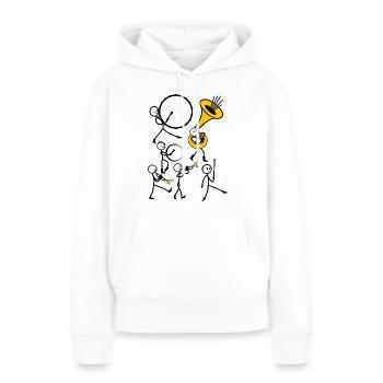 Fanfarengruppe Strichmännchen - Frauen Premium Bio Hoodie - Weiß - Vorne - Julia (174cm)