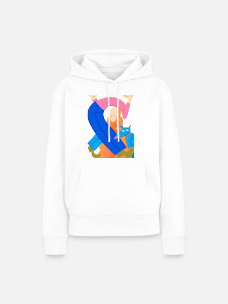 Verknotet mit dem Leben - Frauen Premium Bio Hoodie - Weiß