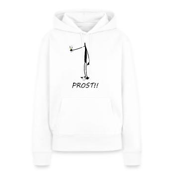 Prost, Cheers, Wein trinken, funny Shirt, kopflos - Frauen Premium Bio Hoodie - Weiß - Vorne - Julia (174cm)