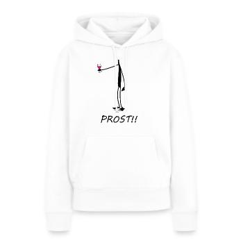 Prost, Cheers, Wein trinken, funny Shirt, kopflos - Frauen Premium Bio Hoodie - Weiß - Vorne - Julia (174cm)