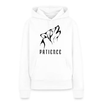 Patience – Wolf's Cry - Frauen Premium Bio Hoodie - Weiß - Vorne - Julia (174cm)
