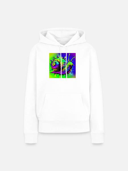 Schnecke - Frauen Premium Bio Hoodie - Weiß