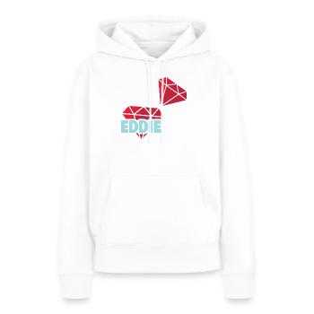 Eddie als Kostbar - Frauen Premium Bio Hoodie - Weiß - Vorne - Julia (174cm)