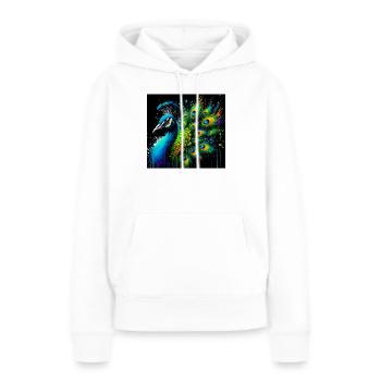 Pfau - Frauen Premium Bio Hoodie - Weiß - Vorne - Julia (174cm)